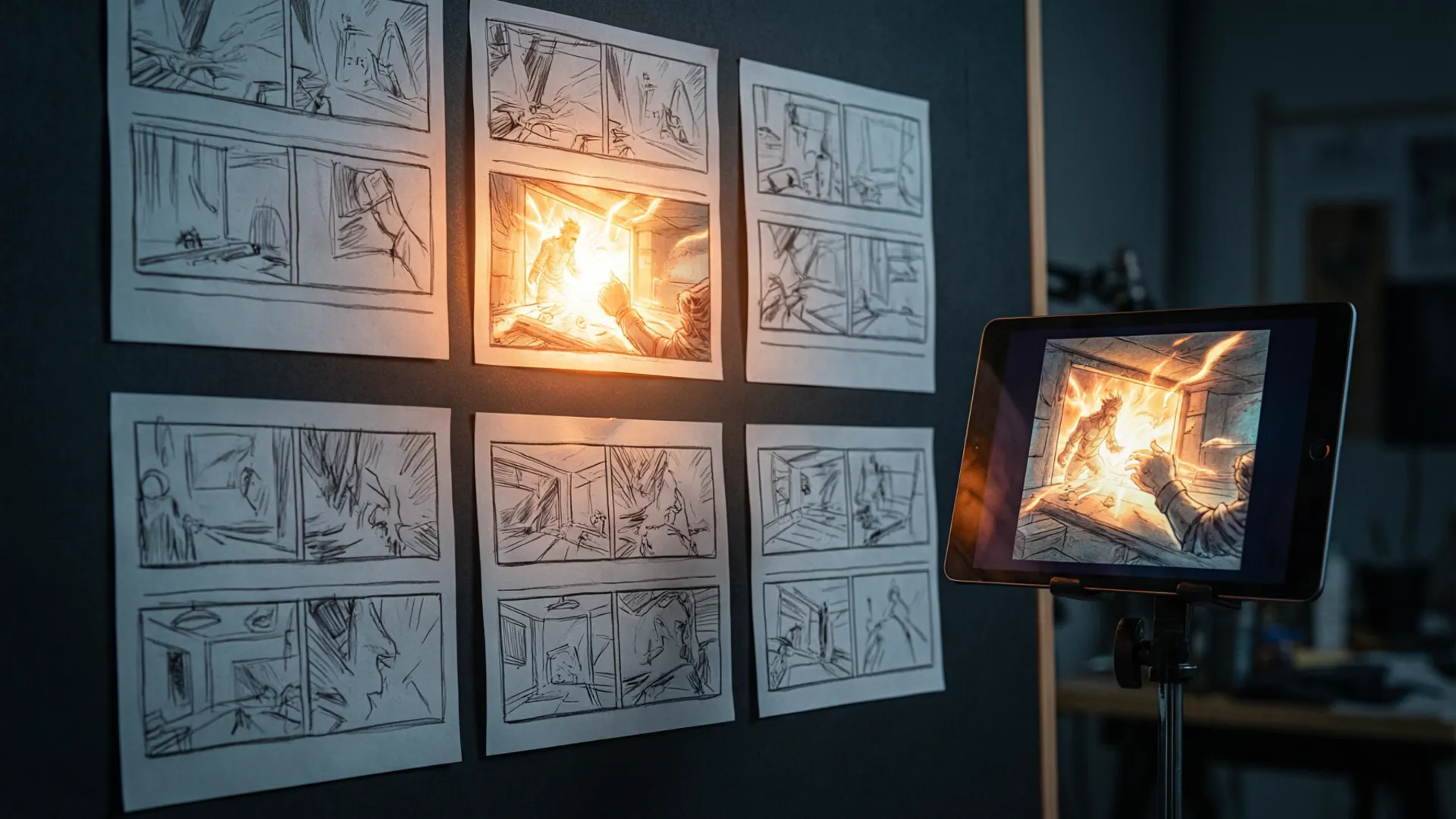 Storyboard panels being transformed into video shots with Seedance 2.5